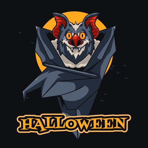 Hand drawn halloween bat illustration