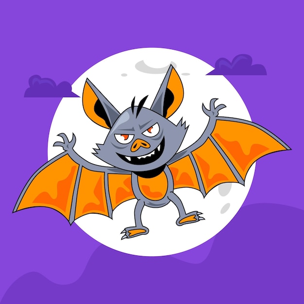 Free Vector hand drawn halloween bat illustration