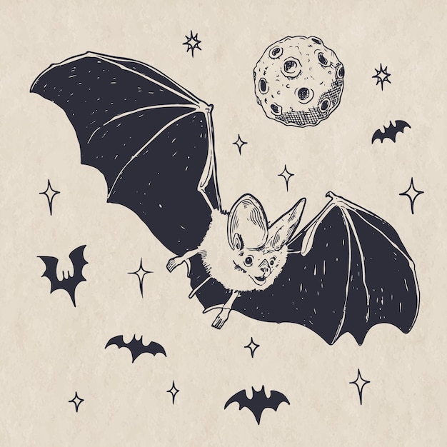 Free Vector hand drawn halloween bat illustration