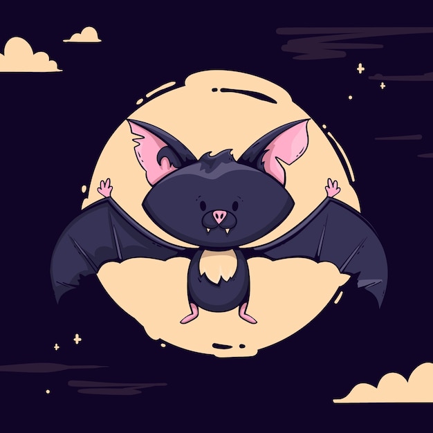 Free Vector hand drawn halloween bat