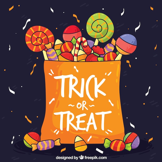 Free Vector hand drawn halloween candies