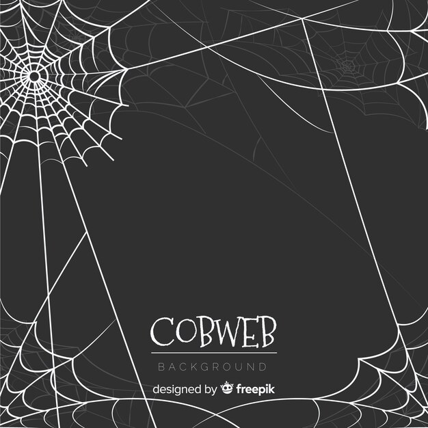 Hand drawn halloween cobweb background