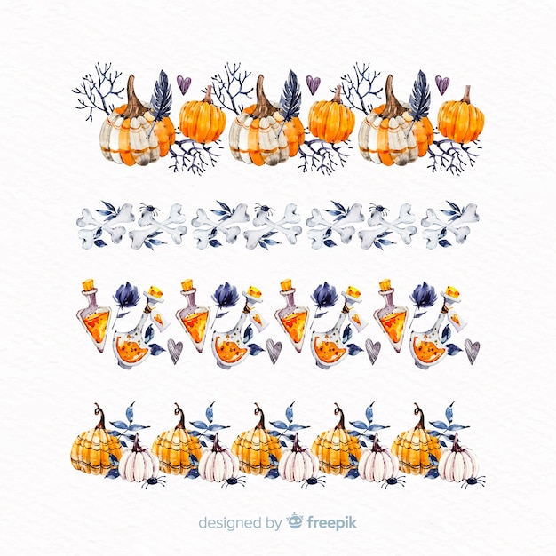 Free Vector hand drawn halloween garland collection