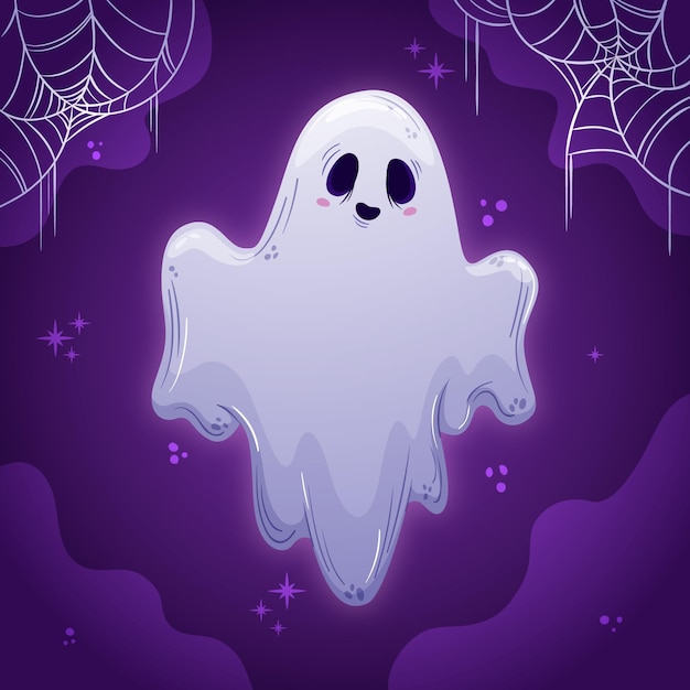 Hand drawn halloween ghost illustration