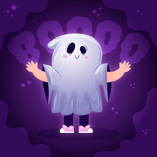 Hand drawn halloween ghost illustration