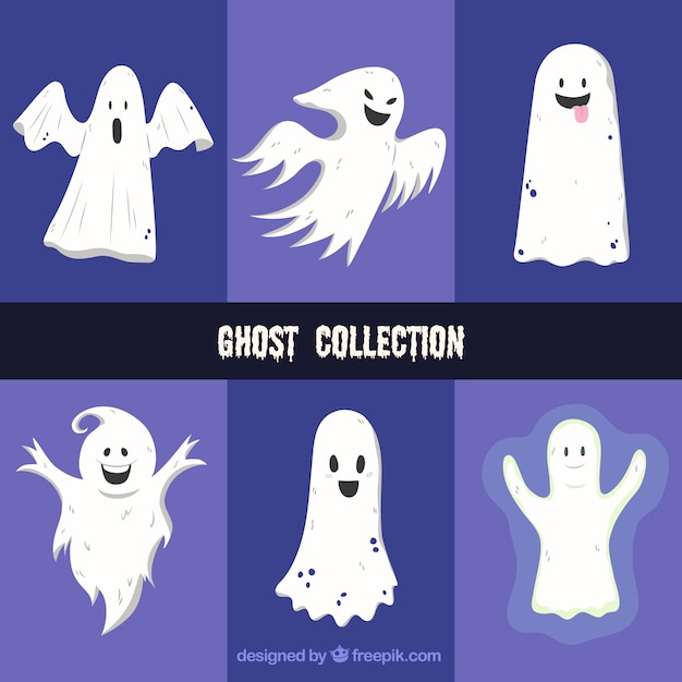 Hand drawn halloween ghosts