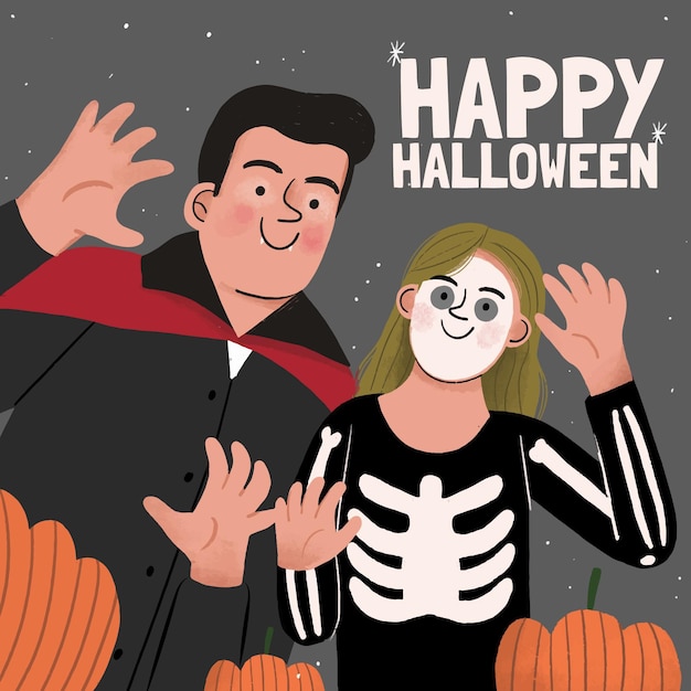 Hand drawn halloween illustration