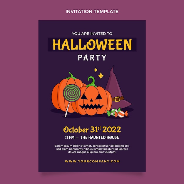 Hand drawn halloween invitation template