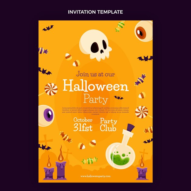 Hand drawn halloween invitation template