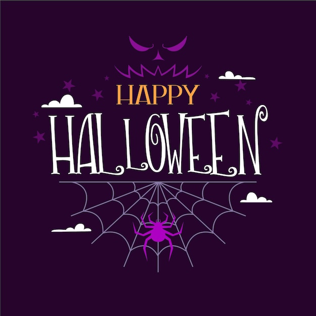 Free vector hand drawn halloween lettering