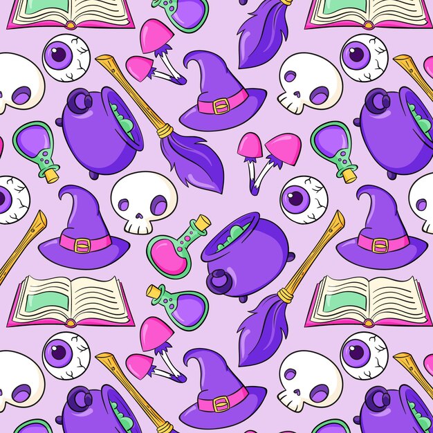 Hand drawn halloween pattern design