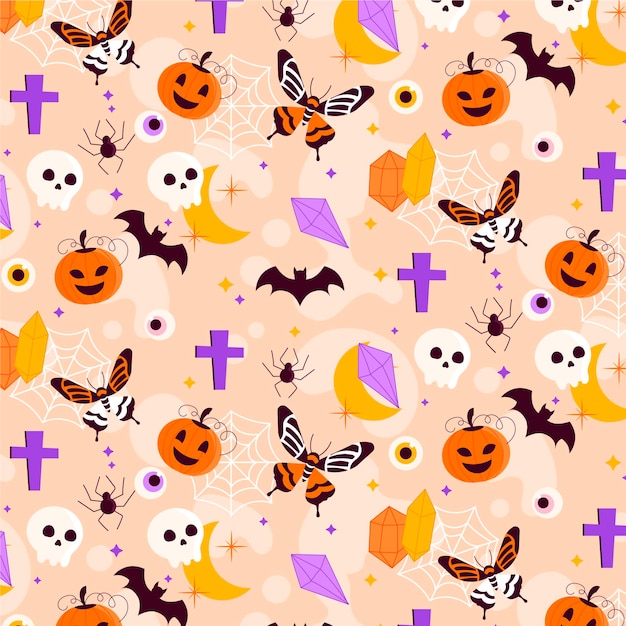 Hand drawn halloween pattern design