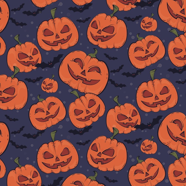 Free Vector hand drawn halloween pattern design