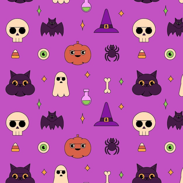 Hand drawn halloween pattern design