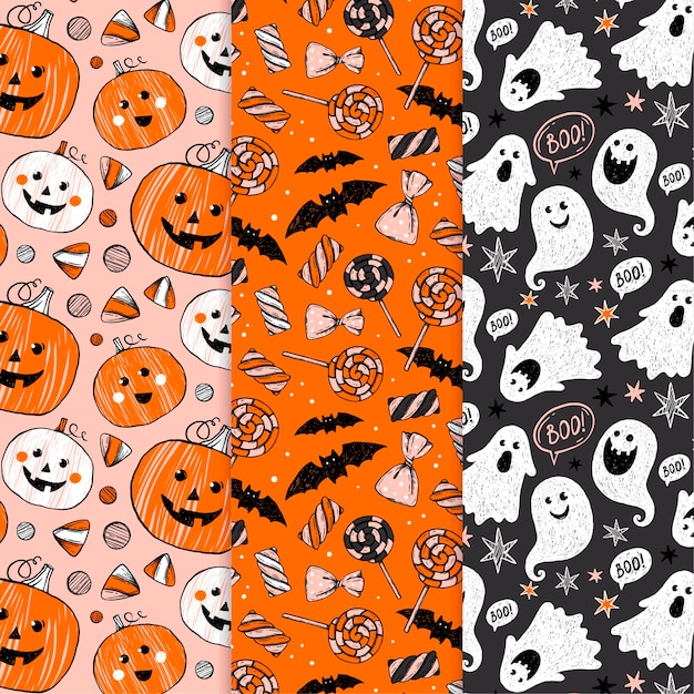 Hand drawn halloween pattern