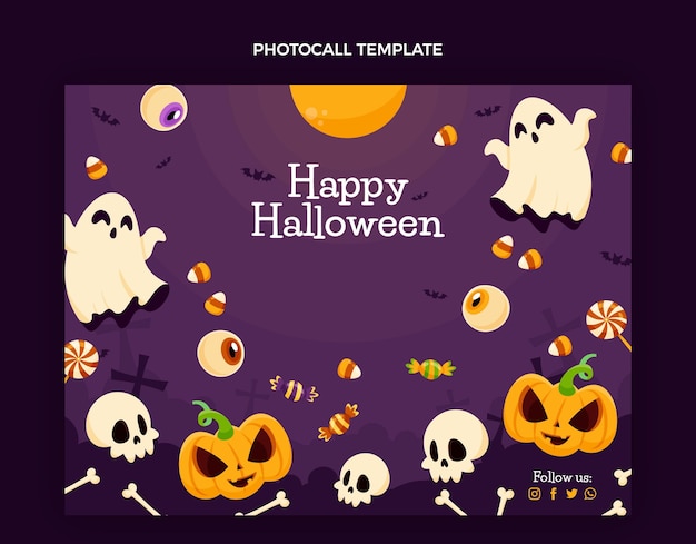 Hand drawn halloween photocall template