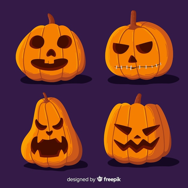 Hand drawn halloween pumpkin collection