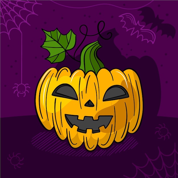 Free Vector hand drawn halloween pumpkin illustration