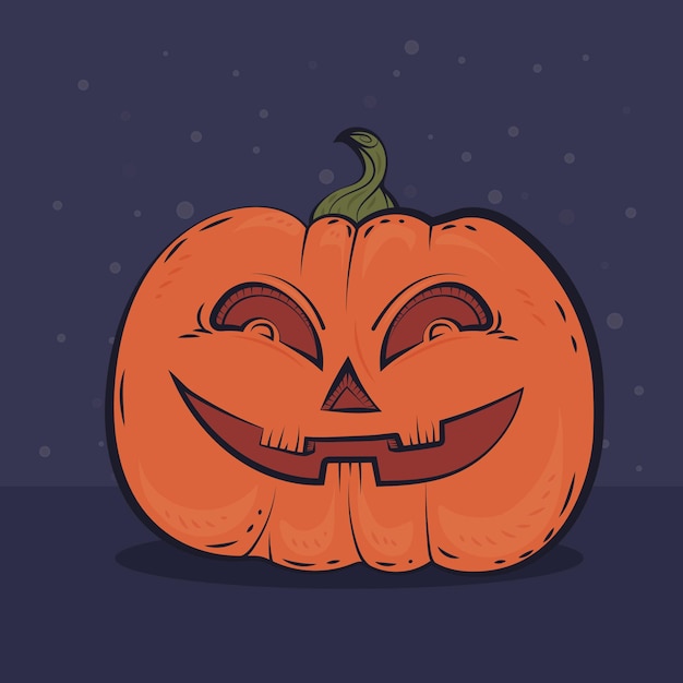 Free vector hand drawn halloween pumpkin illustration