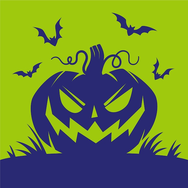 Free vector hand drawn halloween pumpkin silhouette