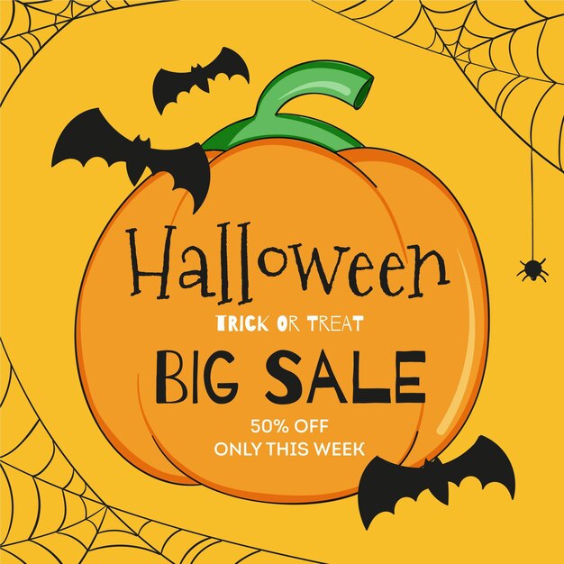 Hand drawn halloween sale concept