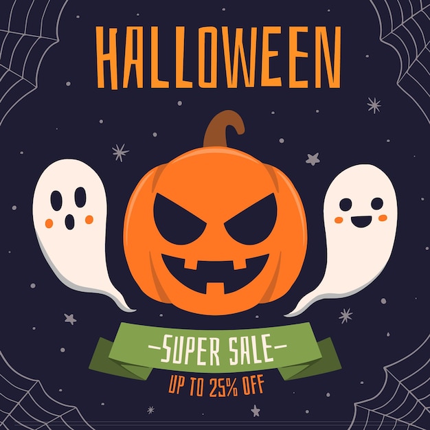 Hand drawn halloween sale concept