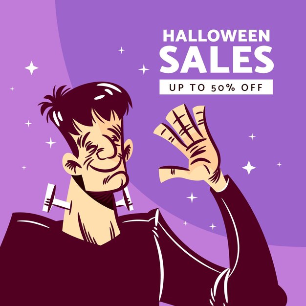 Hand drawn halloween sale illustration