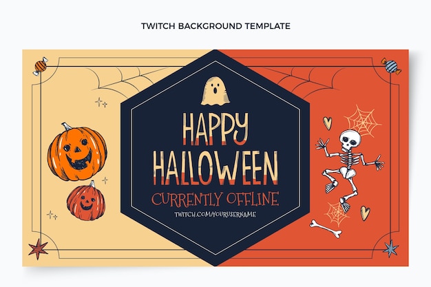 Hand drawn halloween twitch background