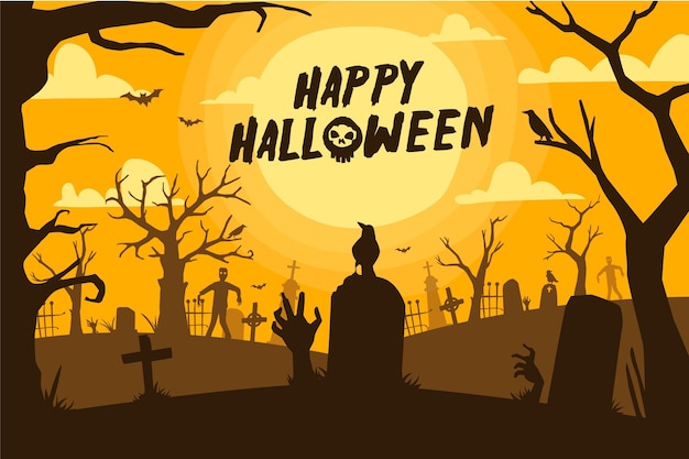 Hand-drawn halloween wallpaper