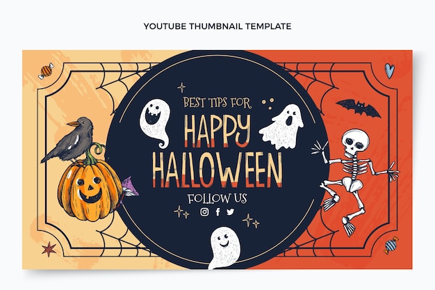 Hand drawn halloween youtube thumbnail