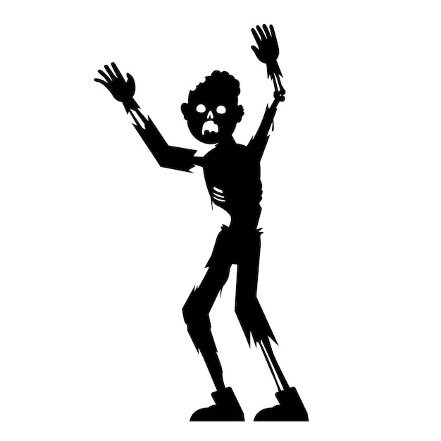 Free Vector hand drawn halloween zombie silhouette