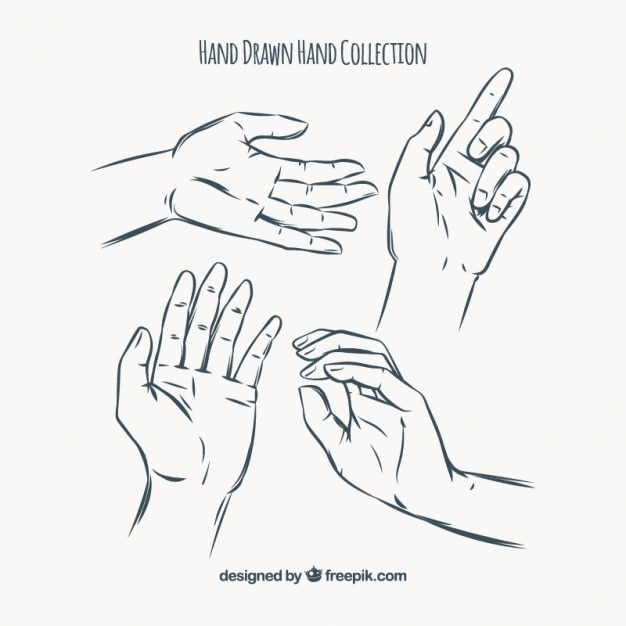 Free Vector hand drawn hand collection