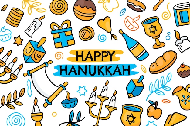 Hand drawn hanukkah background