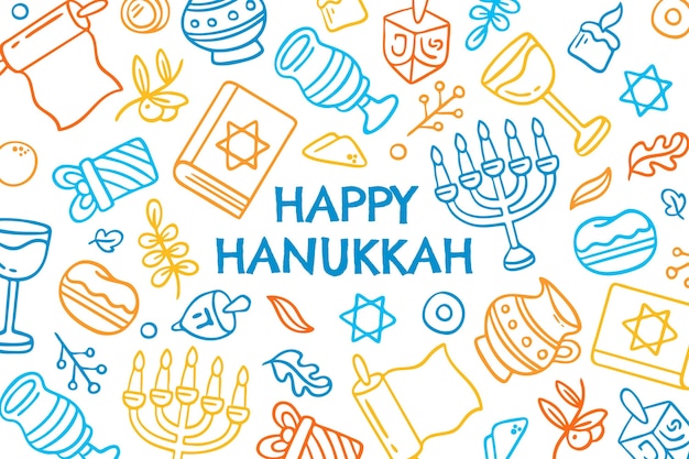 Hand drawn hanukkah background