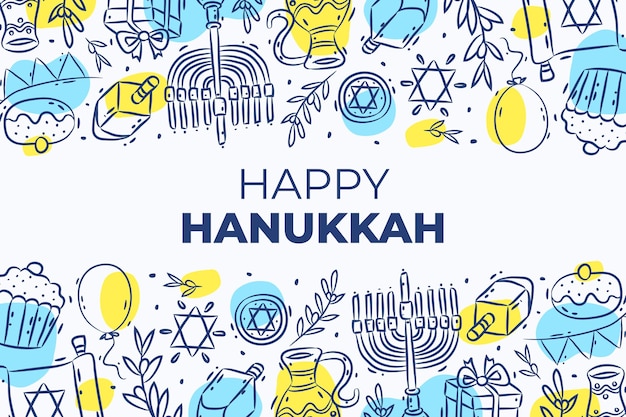 Free Vector hand drawn hanukkah background