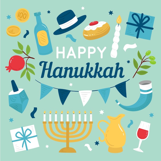 Free Vector hand drawn hanukkah concept