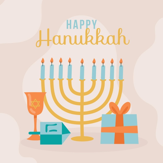 Hand drawn hanukkah concept