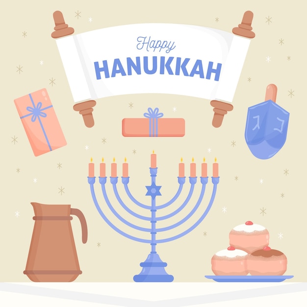 Free Vector hand drawn hanukkah concept