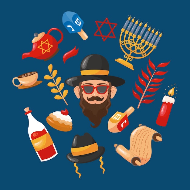 Free Vector hand drawn hanukkah concept