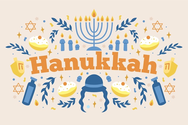 Hand drawn hanukkah concept