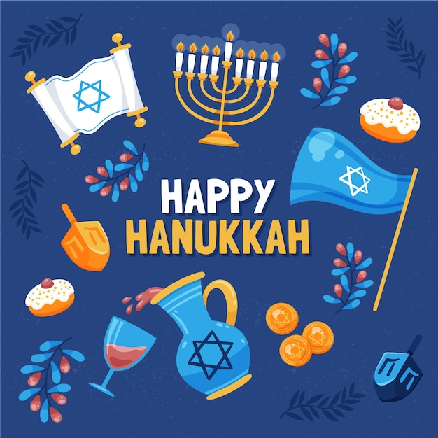 Hand drawn hanukkah concept