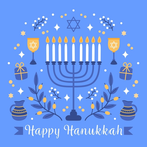 Hand drawn hanukkah concept