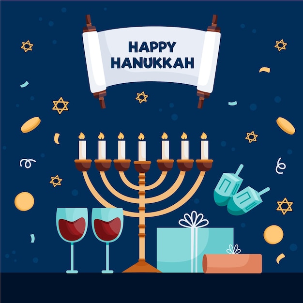 Free Vector hand drawn hanukkah concept