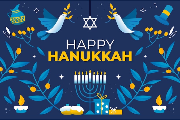 Hand drawn hanukkah concept