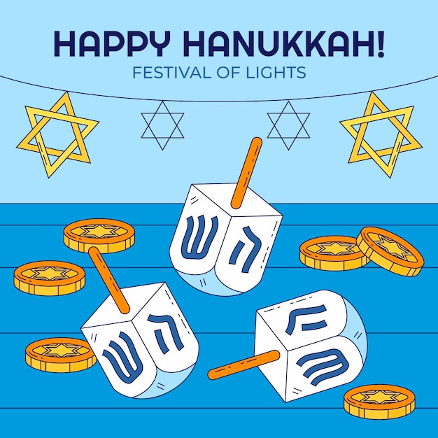 Hand drawn hanukkah illustration