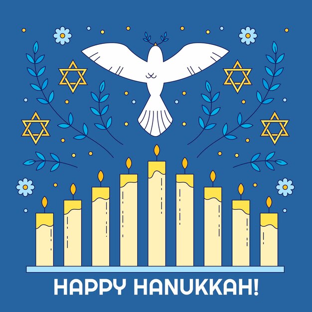 Hand drawn hanukkah illustration