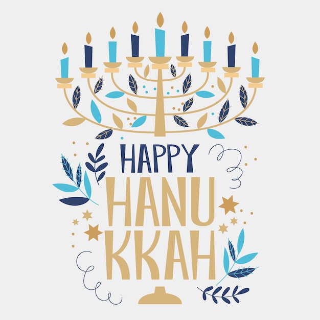 Free Vector hand drawn hanukkah with candles