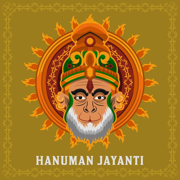 Hand drawn hanuman jayanti illustration