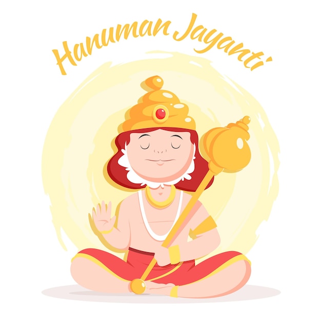 Free vector hand drawn hanuman jayanti illustration