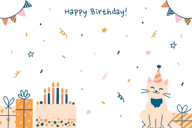 Hand drawn happy birthday background